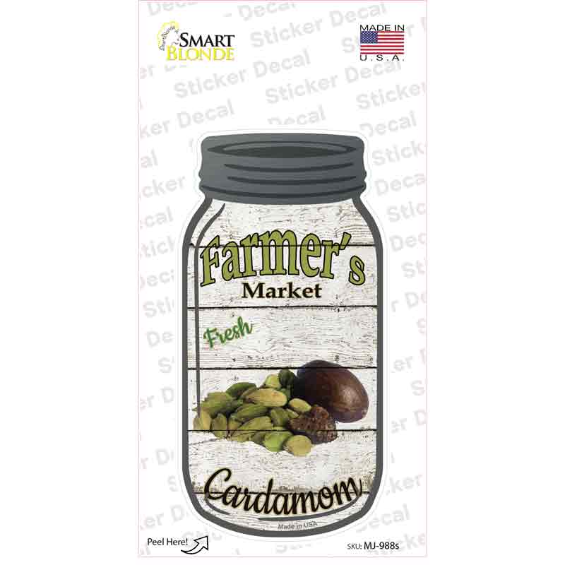 Cardamom Farmers Market Novelty Mason Jar Sticker Decal Small