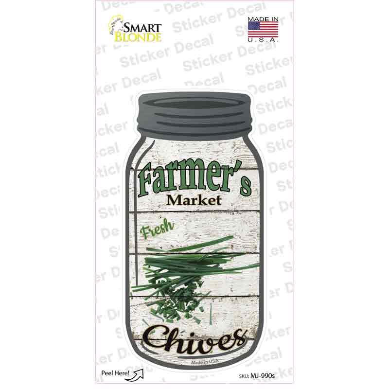 Chives Farmers Market Novelty Mason Jar Sticker Decal Small