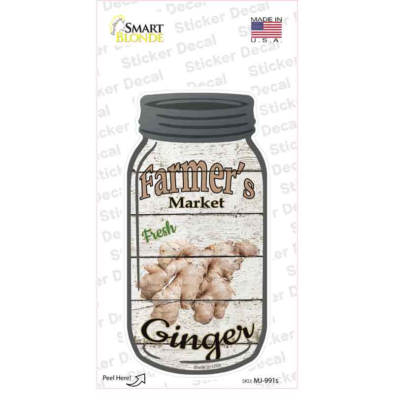 Ginger Farmers Market Novelty Mason Jar Sticker Decal Small