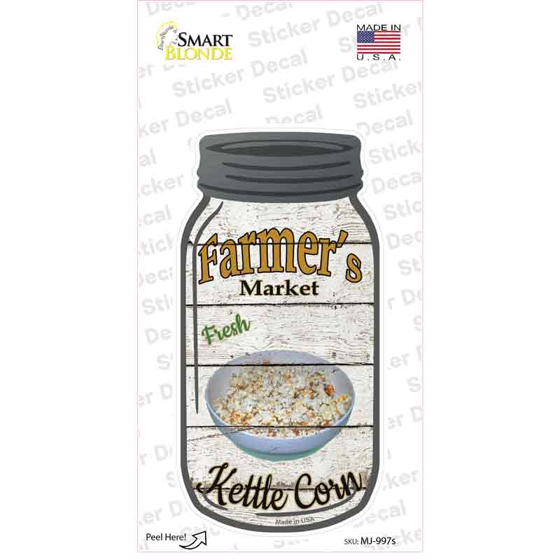 Kettle Corn Farmers Market Novelty Mason Jar Sticker Decal Small