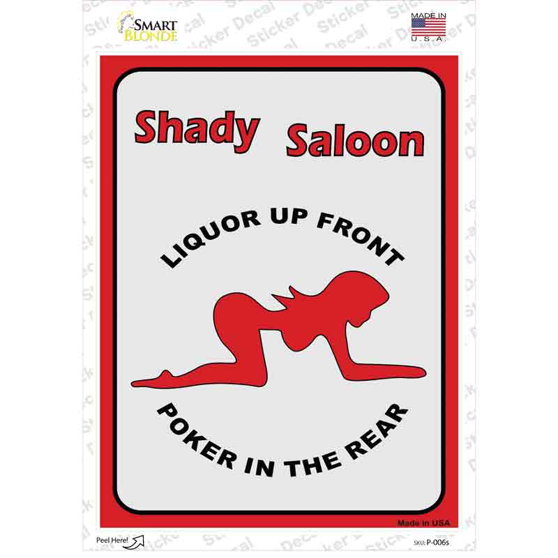 Shady Saloon Novelty Rectangle Sticker Decal Small