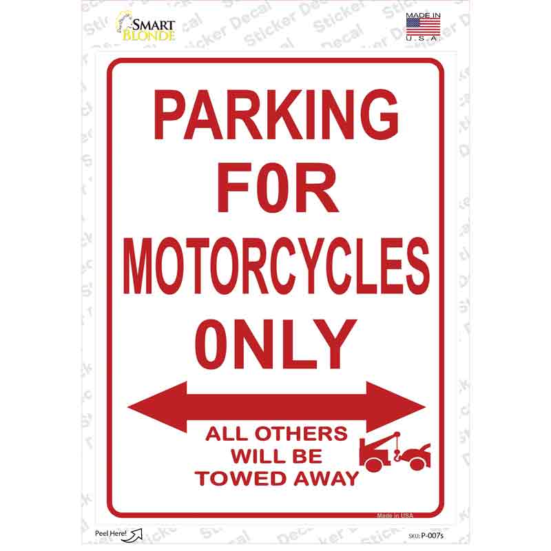 Motorcycle Only Novelty Rectangle Sticker Decal Small