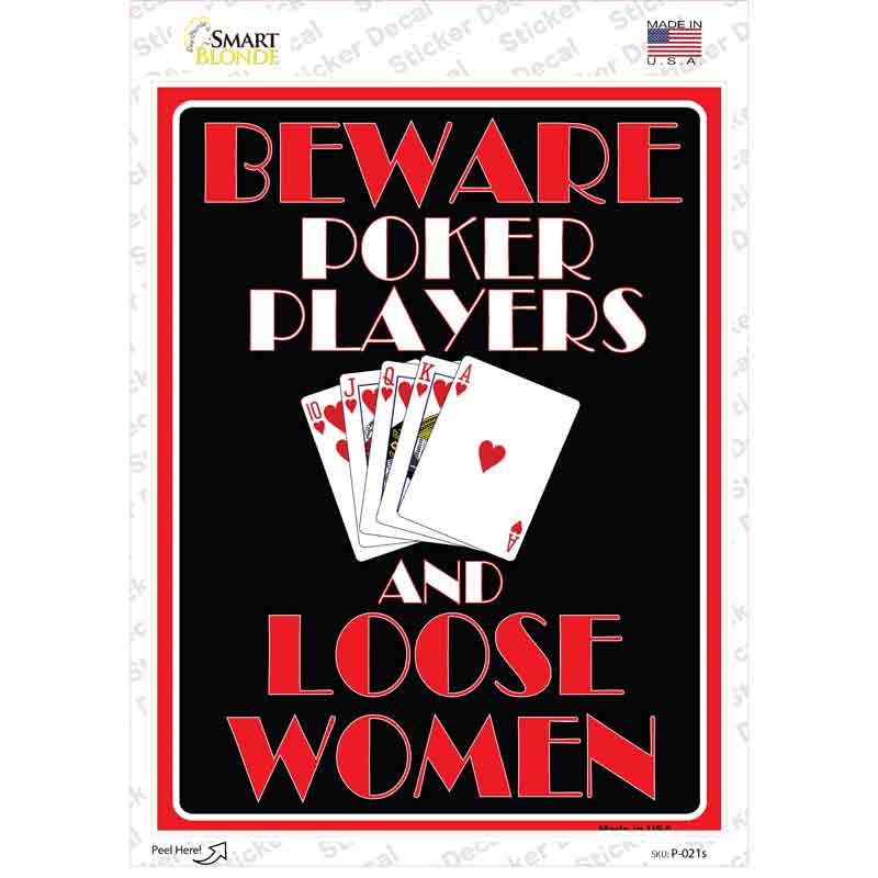 Poker Players Novelty Rectangle Sticker Decal