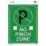 No Pinch Zone Green Novelty Rectangle Sticker Decal Small