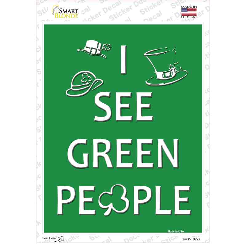 Green People Novelty Rectangle Sticker Decal Small