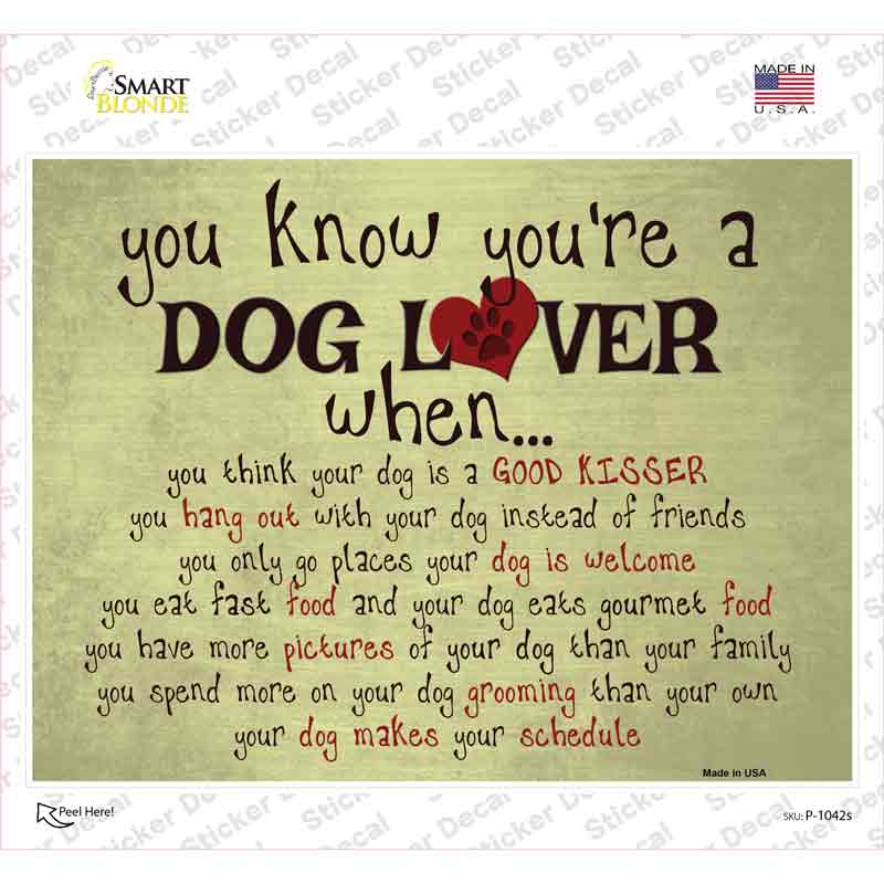 Dog Lover Novelty Rectangle Sticker Decal Small