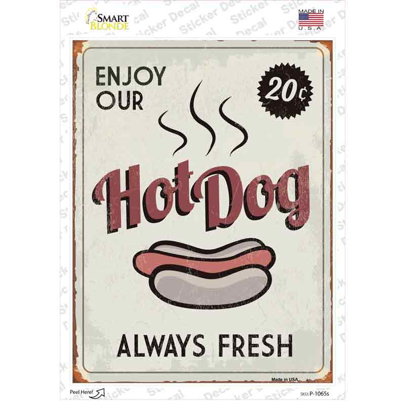 Hot Dog Novelty Rectangle Sticker Decal