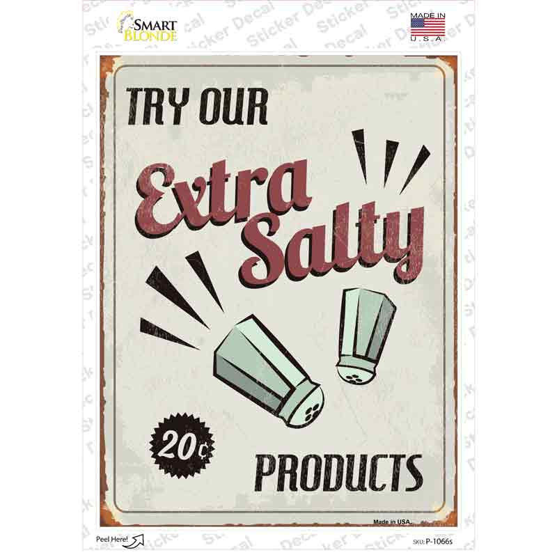 Extra Salty Novelty Rectangle Sticker Decal