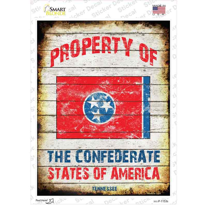 Property Of Tennessee Novelty Rectangle Sticker Decal Small