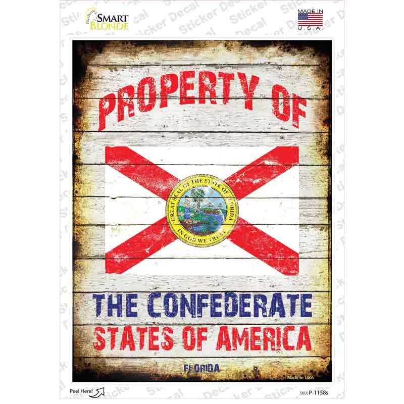 Property Of Florida Novelty Rectangle Sticker Decal Small