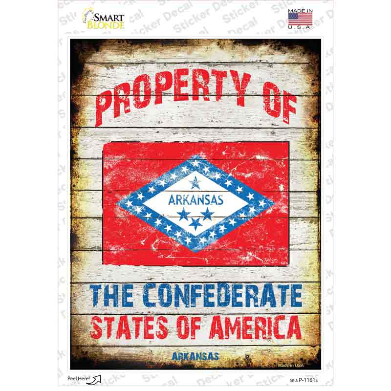 Property Of Arkansas Novelty Rectangle Sticker Decal Small