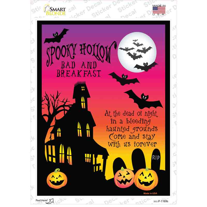 Spooky Hollow Novelty Rectangle Sticker Decal Small