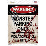 Monster Parking Novelty Rectangle Sticker Decal Small