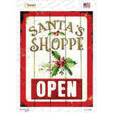 Santas Shop Open Novelty Rectangle Sticker Decal Small