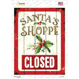 Santas Shop Closed Novelty Rectangle Sticker Decal Small