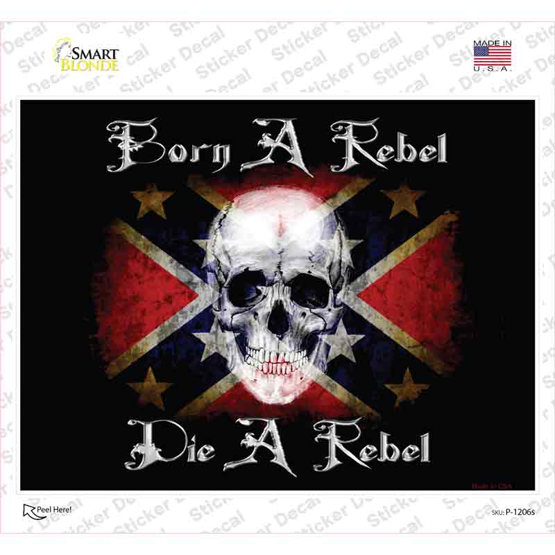 Born A Rebel Novelty Rectangle Sticker Decal Small