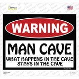 Man Cave What Happens In The Cave Novelty Rectangle Sticker Decal Small