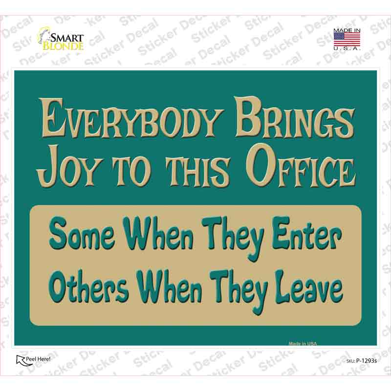 Joy To The Office Novelty Rectangle Sticker Decal