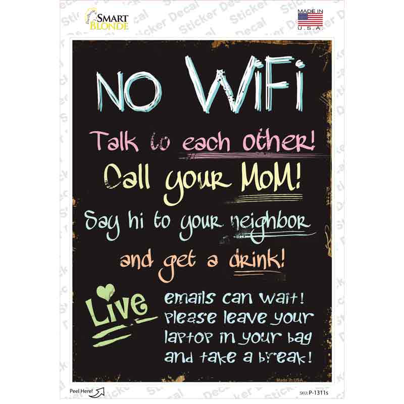 No WiFi Novelty Rectangle Sticker Decal