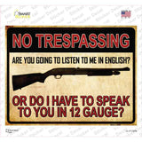 12 Gauge No Trespassing Novelty Rectangle Sticker Decal Small