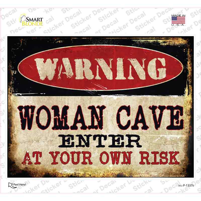 Women Cave Novelty Rectangle Sticker Decal