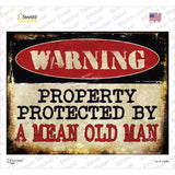 A Mean Old Man Novelty Rectangle Sticker Decal Small