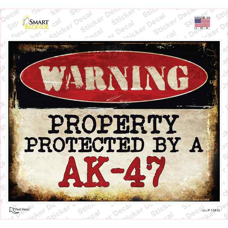 An AK-47 Novelty Rectangle Sticker Decal Small