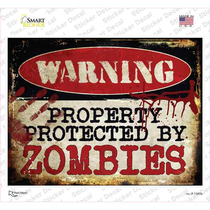 Zombies Novelty Rectangle Sticker Decal Small