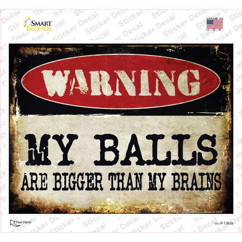 My Balls Novelty Rectangle Sticker Decal Small