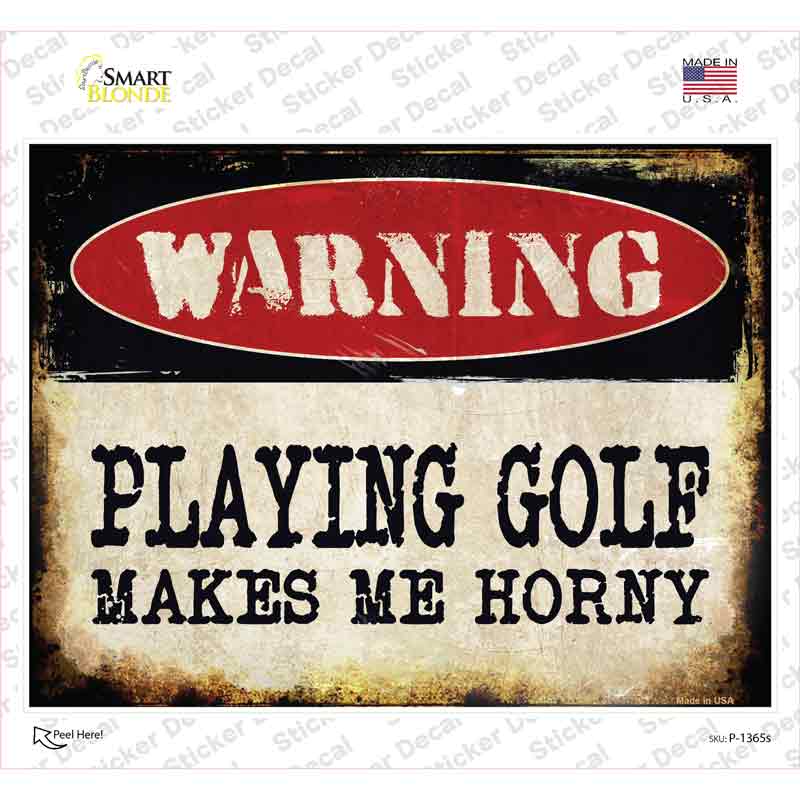 Playing Golf Novelty Rectangle Sticker Decal Small