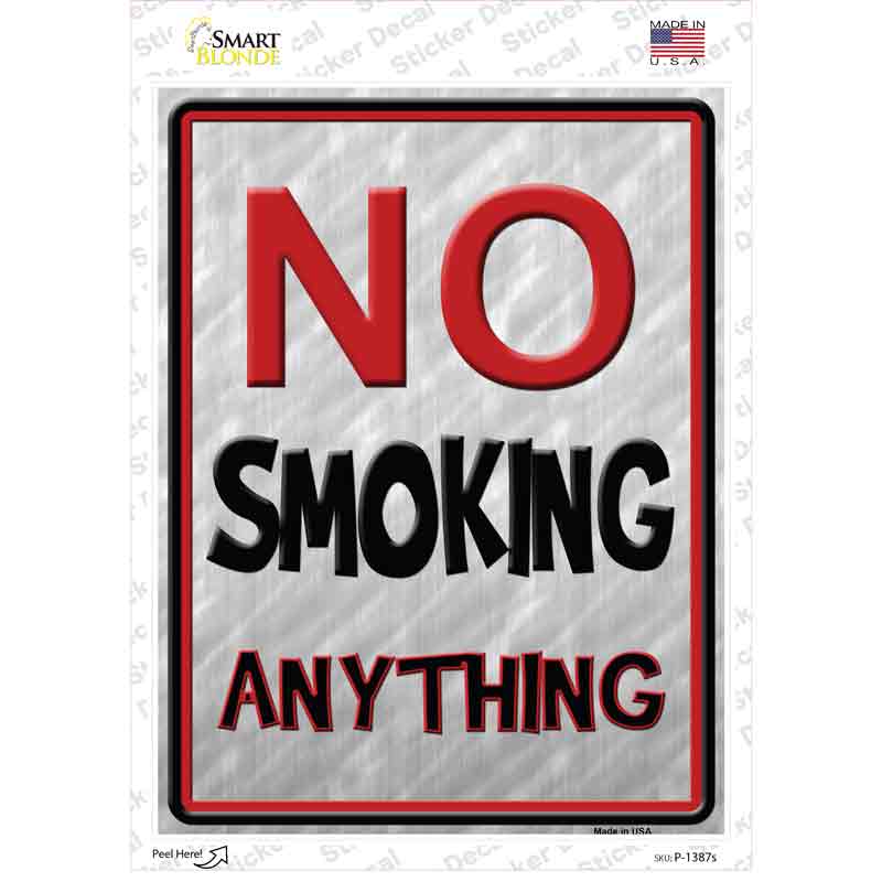 No Smoking Anything Novelty Rectangle Sticker Decal