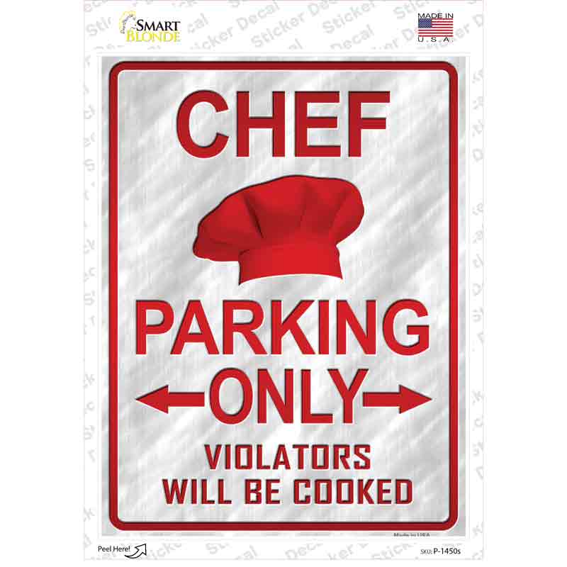 Chef Only Novelty Rectangle Sticker Decal Small