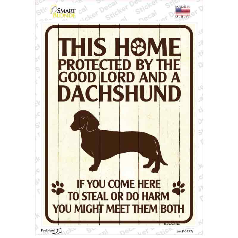 Dachshund Protected Novelty Rectangle Sticker Decal Small