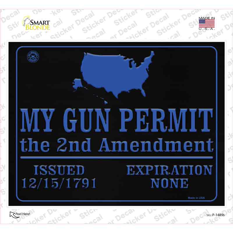 My Gun Permit Novelty Rectangle Sticker Decal Small