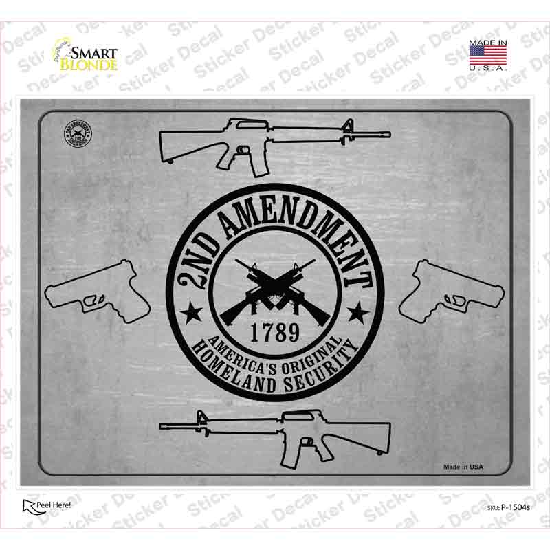 2nd Amendment Shield With Guns Novelty Rectangle Sticker Decal Small