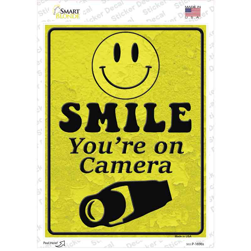 Smile Youre On Camera Novelty Rectangle Sticker Decal