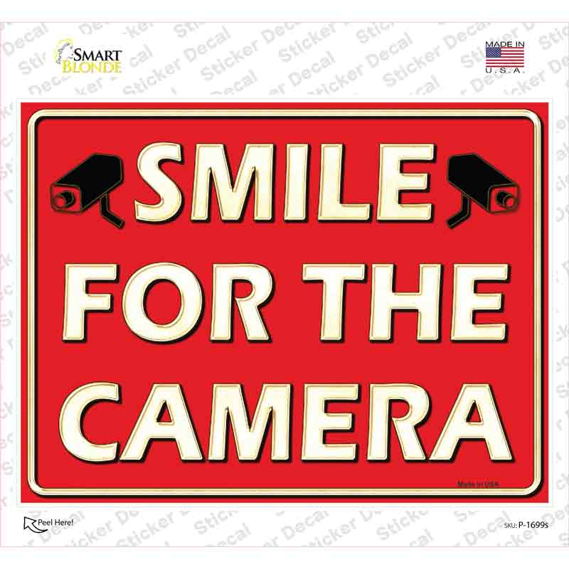 Smile For The Camera Novelty Rectangle Sticker Decal