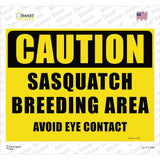 Caution Sasquatch Breeding Area Novelty Rectangle Sticker Decal Small