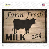 Farm Fresh Milk 25 Cents Novelty Rectangle Sticker Decal Small