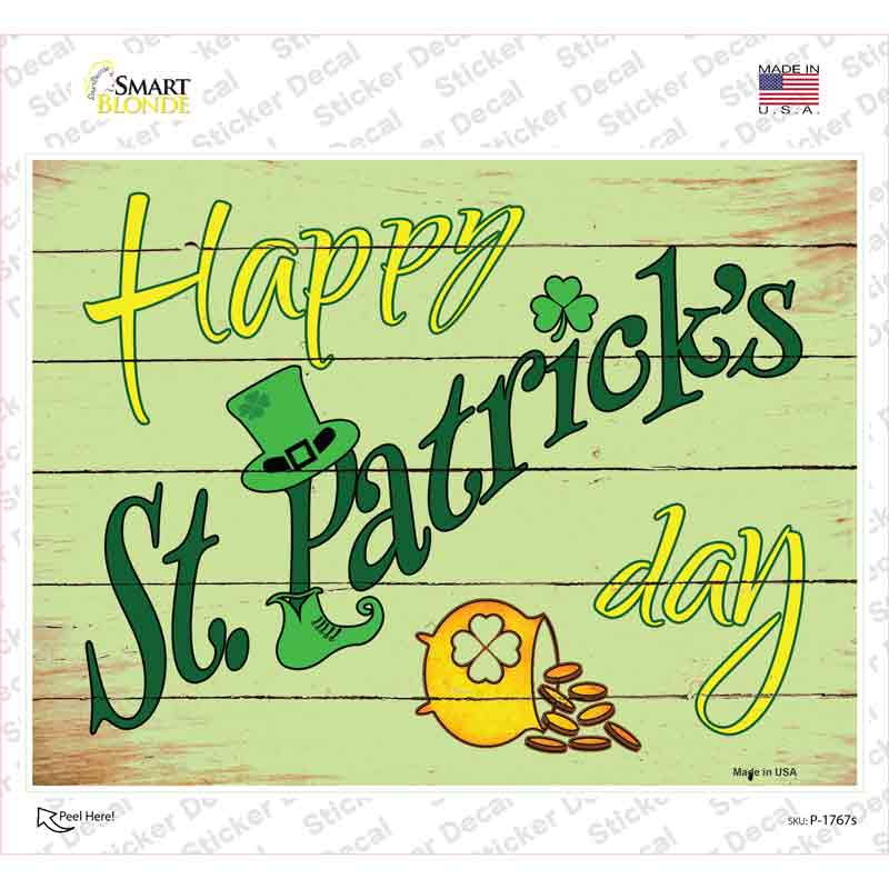 Happy St Patricks Day Novelty Rectangle Sticker Decal Small