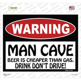 Man Cave Beer Cheaper Than Gas Novelty Rectangle Sticker Decal Small