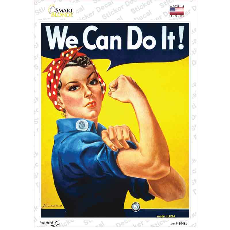 We Can Do It Vintage Poster Novelty Rectangle Sticker Decal Small