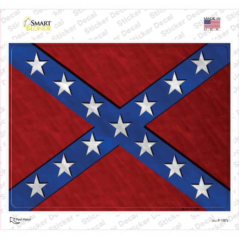 Solid Confederate Flag Novelty Rectangle Sticker Decal Small