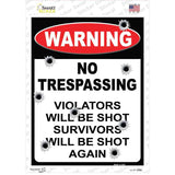 Warning No Trespassing Novelty Rectangular Sticker Decal Small