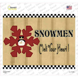 Snowflake Snowmen Novelty Rectangle Sticker Decal Small