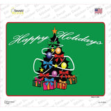 Happy Holidays Tree Novelty Rectangle Sticker Decal Small