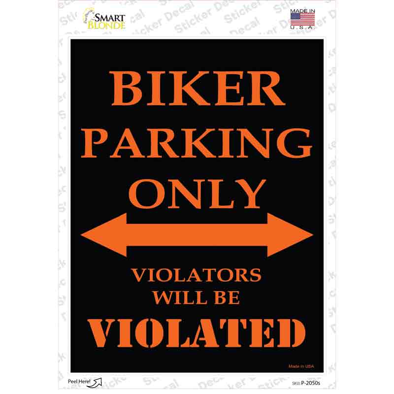 Biker Only Novelty Rectangle Sticker Decal Small