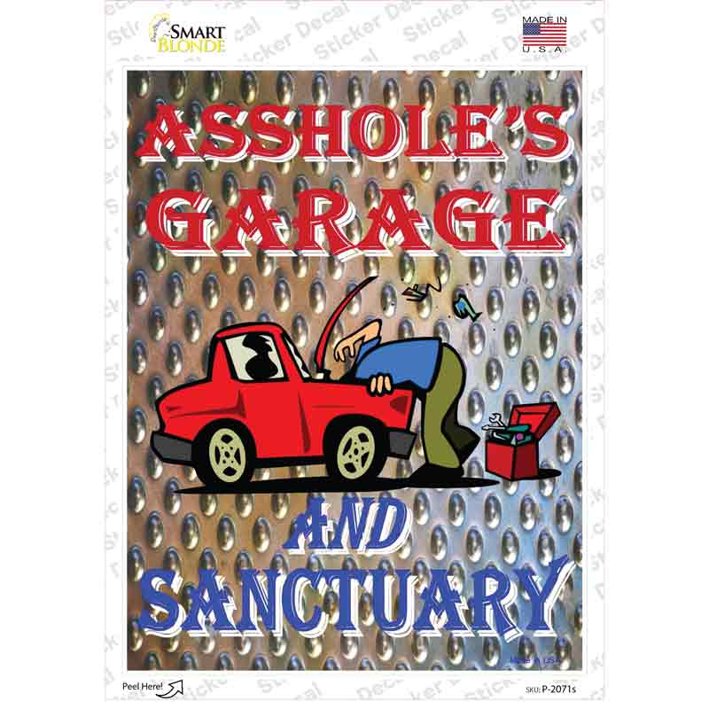 Garage And Sanctuarys Novelty Rectangle Sticker Decal