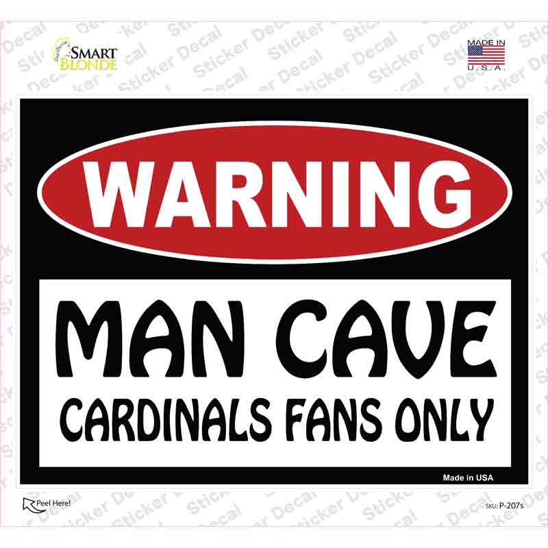 Man Cave Cardinals Fans Only Novelty Rectangle Sticker Decal