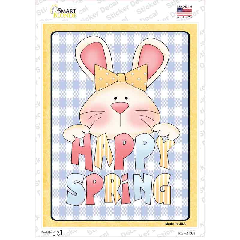 Happy Spring Yellow Novelty Rectangular Sticker Decal Small